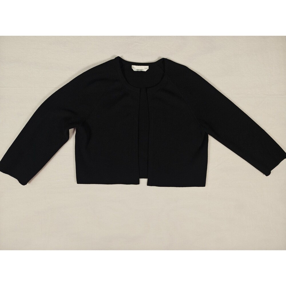 Hugo Boss Faria Cropped Cardigan Sweater Women’s Small Black Knit Designer Chic